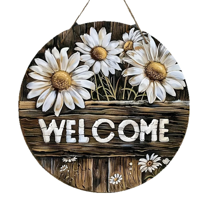 Határokon átnyúló temu új otthoni dekoráció tavaszi százszorszép üdvözlő fa logó kreatív dekorációs kártya