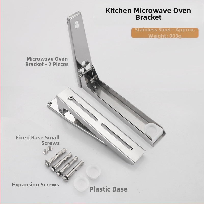 Összecsukható rozsdamentes acél mikrohullámú sütő állvány konyhai falra szerelhető kihúzható mikrohullámú sütő állvány konzol