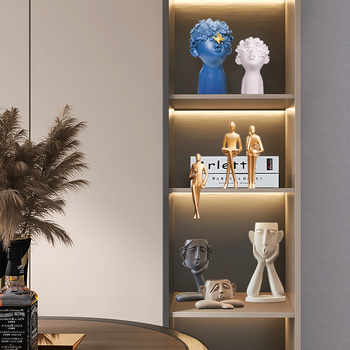 Δημιουργικό Πρόσωπο Αφηρημένος Χαρακτήρας Οικογένεια Τριών Ρητίνη Βάζο Στολίδια Είσοδος Ντουλάπι Κρασιού Ντουλάπι Τηλεόρασης Χειροτεχνία Διακόσμηση