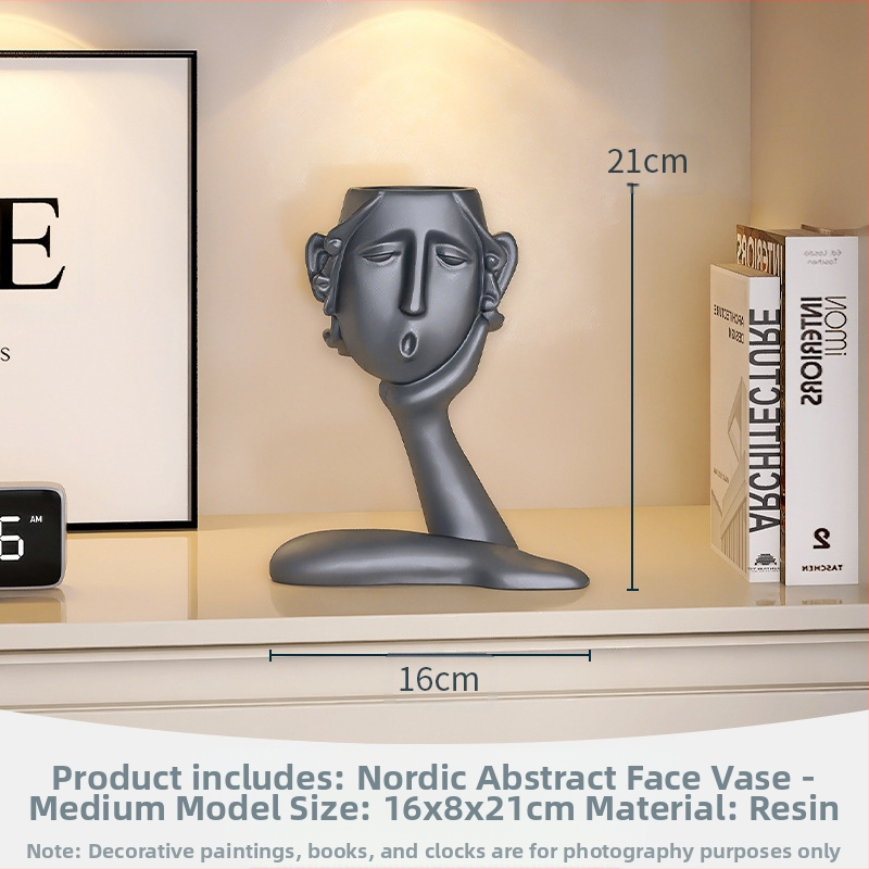 Kreatív arc absztrakt karakter háromtagú család gyanta váza díszek bejárat boros szekrény TV szekrény kézműves dekoráció