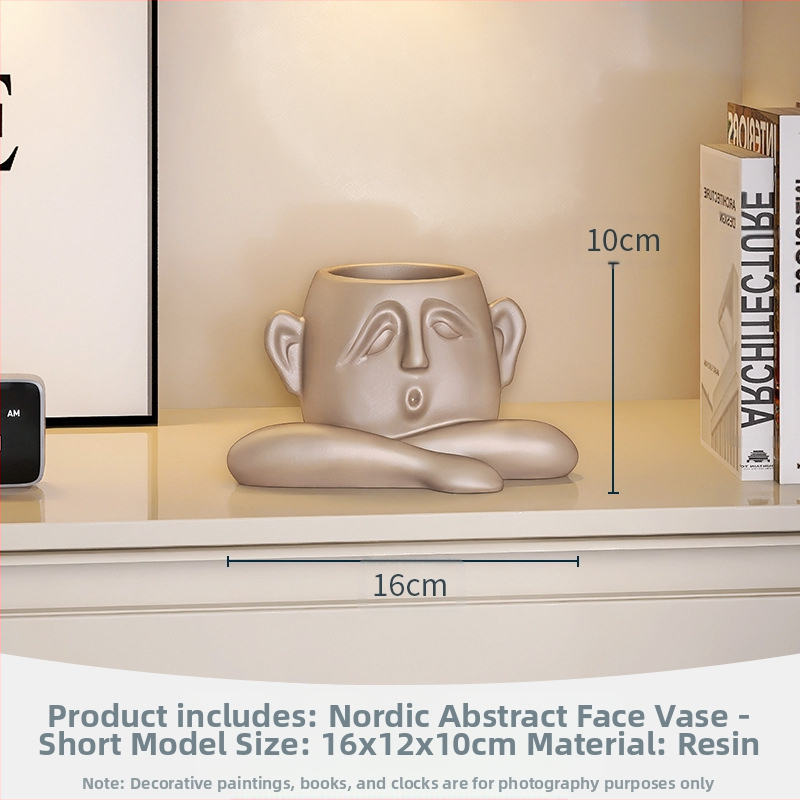 Kreatív arc absztrakt karakter háromtagú család gyanta váza díszek bejárat boros szekrény TV szekrény kézműves dekoráció