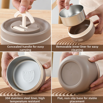 Δοχείο μεσημεριανού γεύματος διπλής στρώσης για εργαζόμενους γραφείου, χωρισμένο σε πολλαπλά στρώματα, μαθητής δημοτικού σχολείου, 304, ανοξείδωτο ατσάλι, χονδρικής