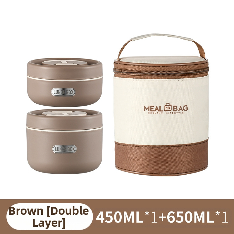 Élelmiszeripari minőségű kétrétegű ebéddoboz irodai dolgozóknak, elválasztott többrétegű általános iskolásoknak, 304-es rozsdamentes acél ebéddoboz nagykereskedelem