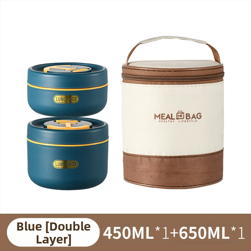 Élelmiszeripari minőségű kétrétegű ebéddoboz irodai dolgozóknak, elválasztott többrétegű általános iskolásoknak, 304-es rozsdamentes acél ebéddoboz nagykereskedelem