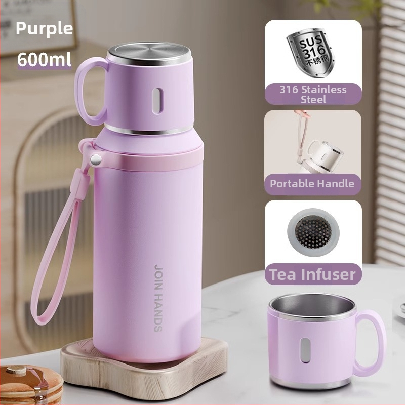 316 rozsdamentes acél termoszpohár, speciális pohár gyerekeknek és diákoknak iskolába járáshoz, nagy színértékű, nagy kapacitású, hordozható kültéri pohár