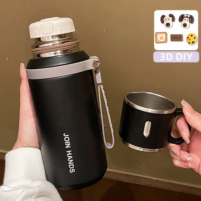 316 rozsdamentes acél termoszpohár, speciális pohár gyerekeknek és diákoknak iskolába járáshoz, nagy színértékű, nagy kapacitású, hordozható kültéri pohár