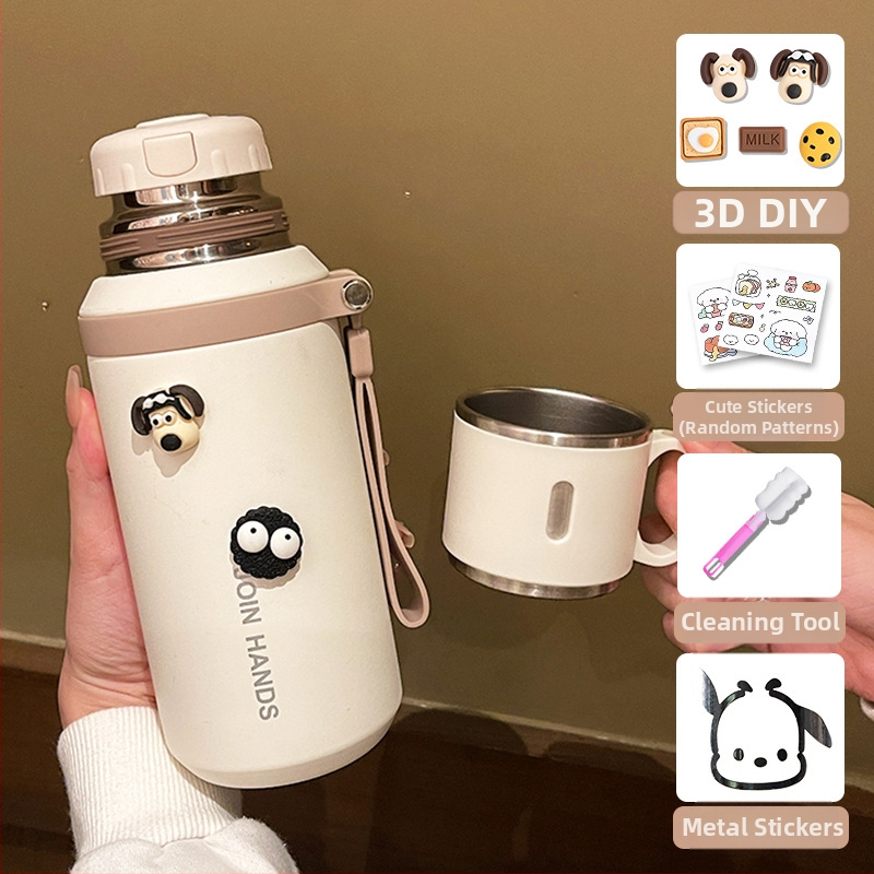 316 rozsdamentes acél termoszpohár, speciális pohár gyerekeknek és diákoknak iskolába járáshoz, nagy színértékű, nagy kapacitású, hordozható kültéri pohár