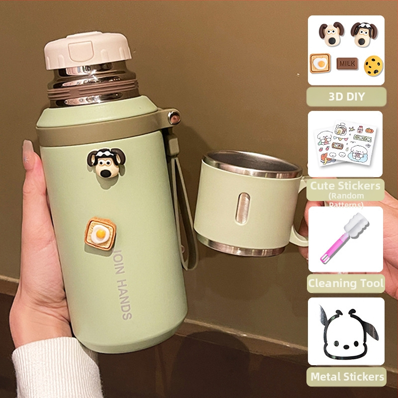 316 rozsdamentes acél termoszpohár, speciális pohár gyerekeknek és diákoknak iskolába járáshoz, nagy színértékű, nagy kapacitású, hordozható kültéri pohár