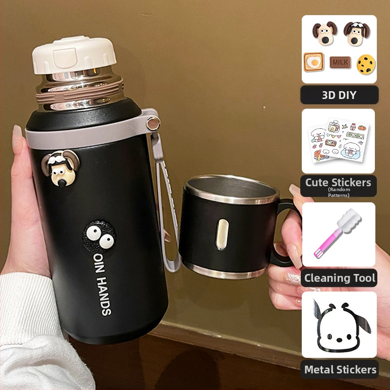 316 rozsdamentes acél termoszpohár, speciális pohár gyerekeknek és diákoknak iskolába járáshoz, nagy színértékű, nagy kapacitású, hordozható kültéri pohár
