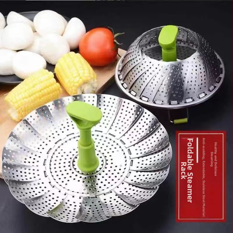 Jauna stila sabiezināta nerūsējošā tērauda tvaikoņa turētājs mājsaimniecības daudzfunkcionāls teleskopisks virtuves tvaicētais maizes tvaikonis vienslāņu locīšanai