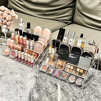 Akrüülist lauvärvi alus, hoiukarp lauale, tualettlaud, meigiriiul, kosmeetikariiul, huulepulk, parfüüm, nahahooldusriiul