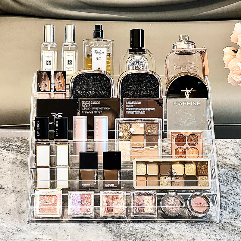 Akrüülist lauvärvi alus, hoiukarp lauale, tualettlaud, meigiriiul, kosmeetikariiul, huulepulk, parfüüm, nahahooldusriiul