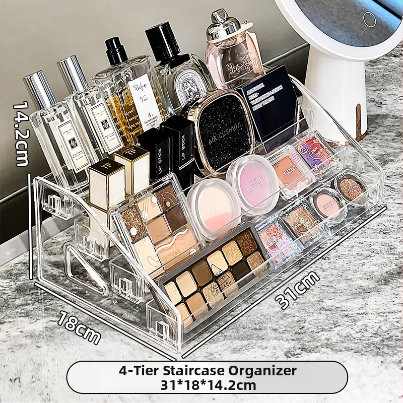 Akrüülist lauvärvi alus, hoiukarp lauale, tualettlaud, meigiriiul, kosmeetikariiul, huulepulk, parfüüm, nahahooldusriiul