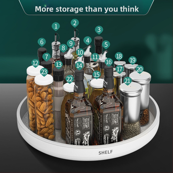 Konyhai multifunkcionális forgó állvány fűszeres forgó tárolódoboz nappali asztali kozmetikai befejező állvány