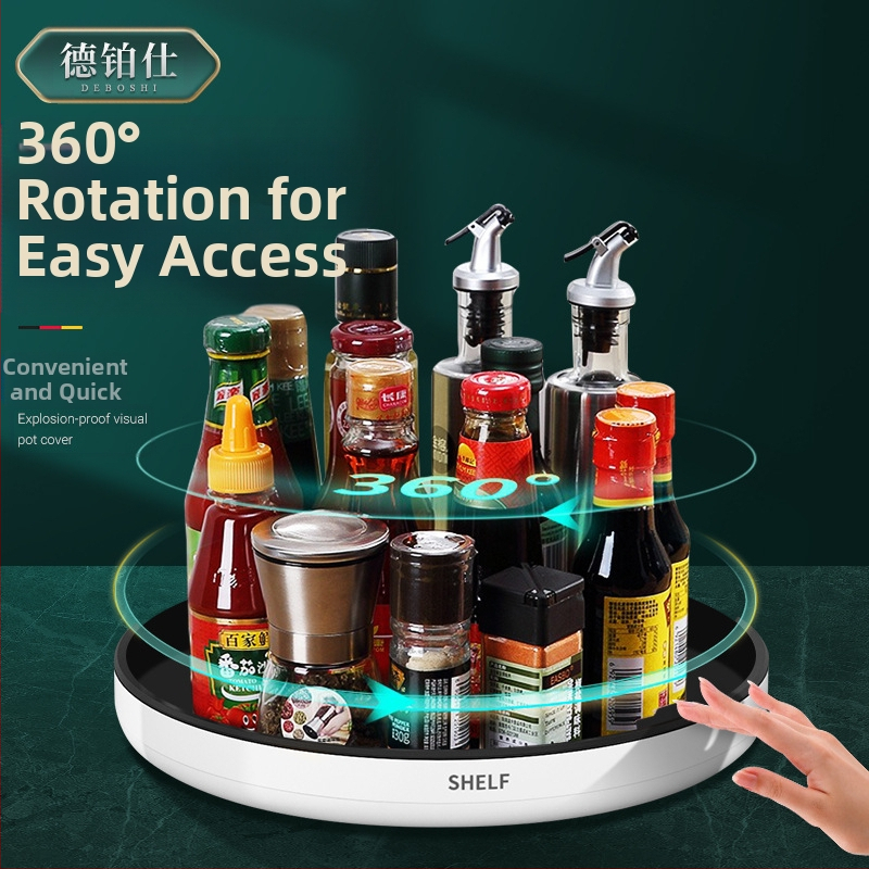 Konyhai multifunkcionális forgó állvány fűszeres forgó tárolódoboz nappali asztali kozmetikai befejező állvány