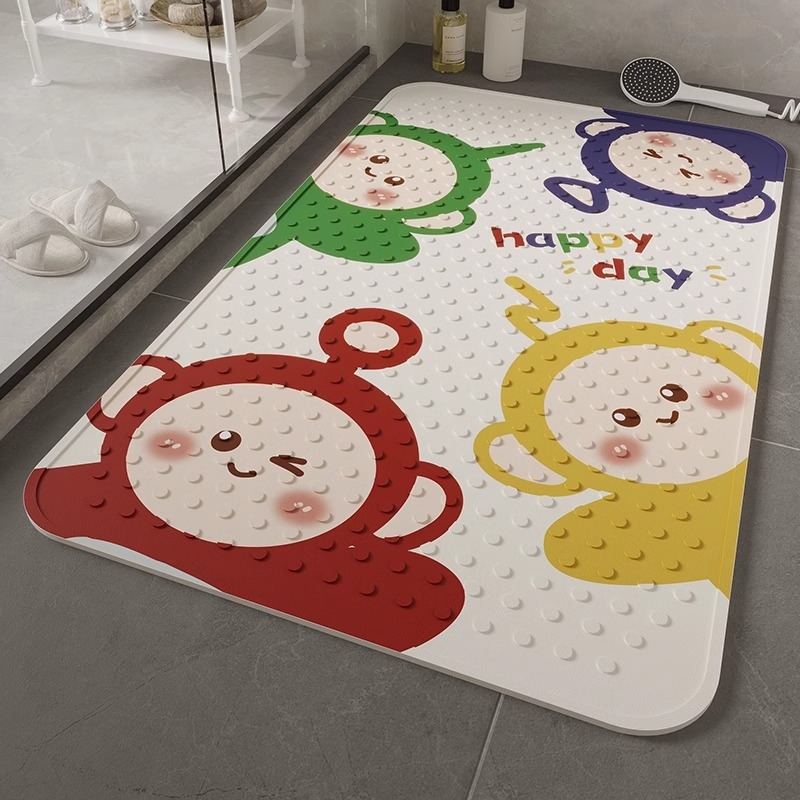 Uus stiilne lõbus koomiksist vannitoa libisemiskindel PVC dušimatt majapidamise laste vanni vannitoa tilgakindel vannipõrandamatt