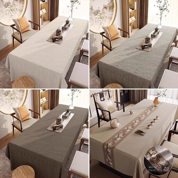 Veekindel puuvillast ja linasest laudlina, tekstuuriga kangast teelaud, zen-laudlina, hiina stiilis laud, kohvilaud, õlikindel, lausvärvi, vintage