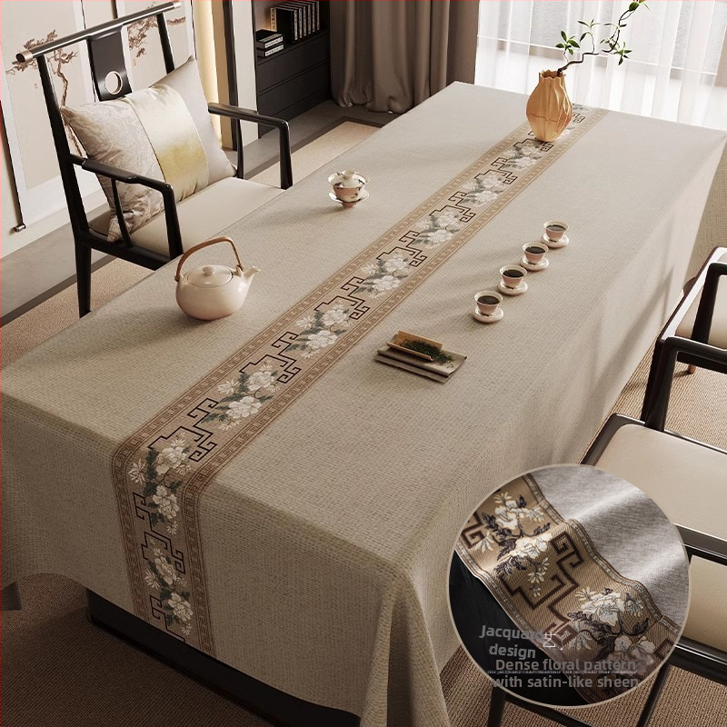 Veekindel puuvillast ja linasest laudlina, tekstuuriga kangast teelaud, zen-laudlina, hiina stiilis laud, kohvilaud, õlikindel, lausvärvi, vintage