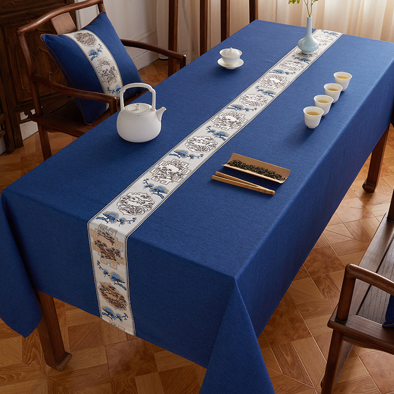 Veekindel puuvillast ja linasest laudlina, tekstuuriga kangast teelaud, zen-laudlina, hiina stiilis laud, kohvilaud, õlikindel, lausvärvi, vintage