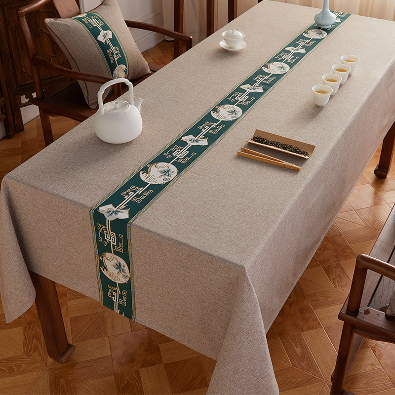 Veekindel puuvillast ja linasest laudlina, tekstuuriga kangast teelaud, zen-laudlina, hiina stiilis laud, kohvilaud, õlikindel, lausvärvi, vintage