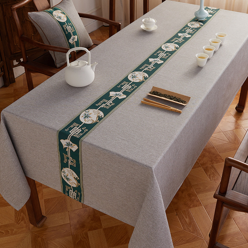 Veekindel puuvillast ja linasest laudlina, tekstuuriga kangast teelaud, zen-laudlina, hiina stiilis laud, kohvilaud, õlikindel, lausvärvi, vintage