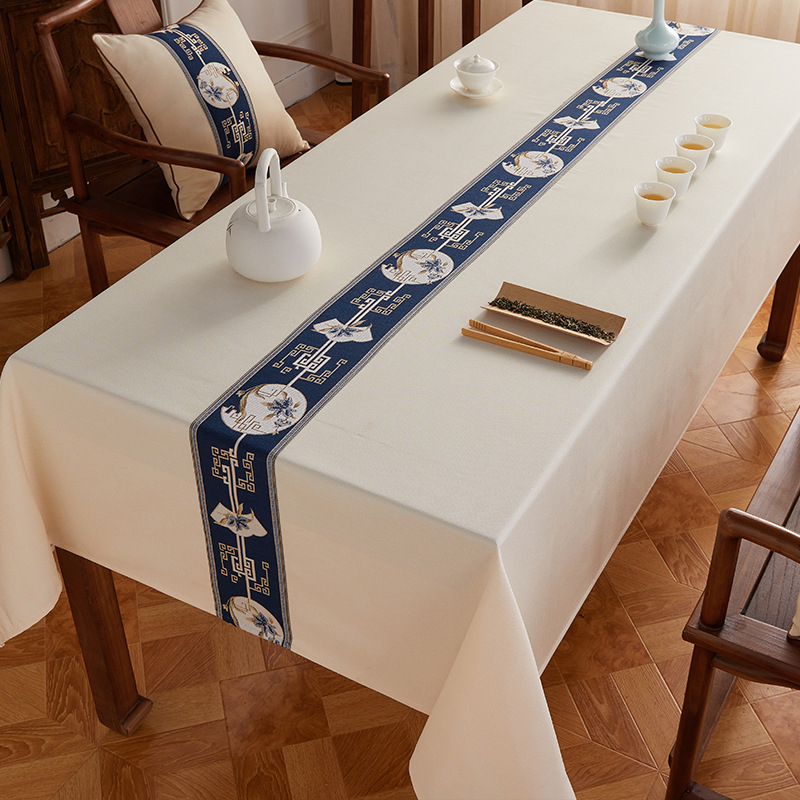 Veekindel puuvillast ja linasest laudlina, tekstuuriga kangast teelaud, zen-laudlina, hiina stiilis laud, kohvilaud, õlikindel, lausvärvi, vintage