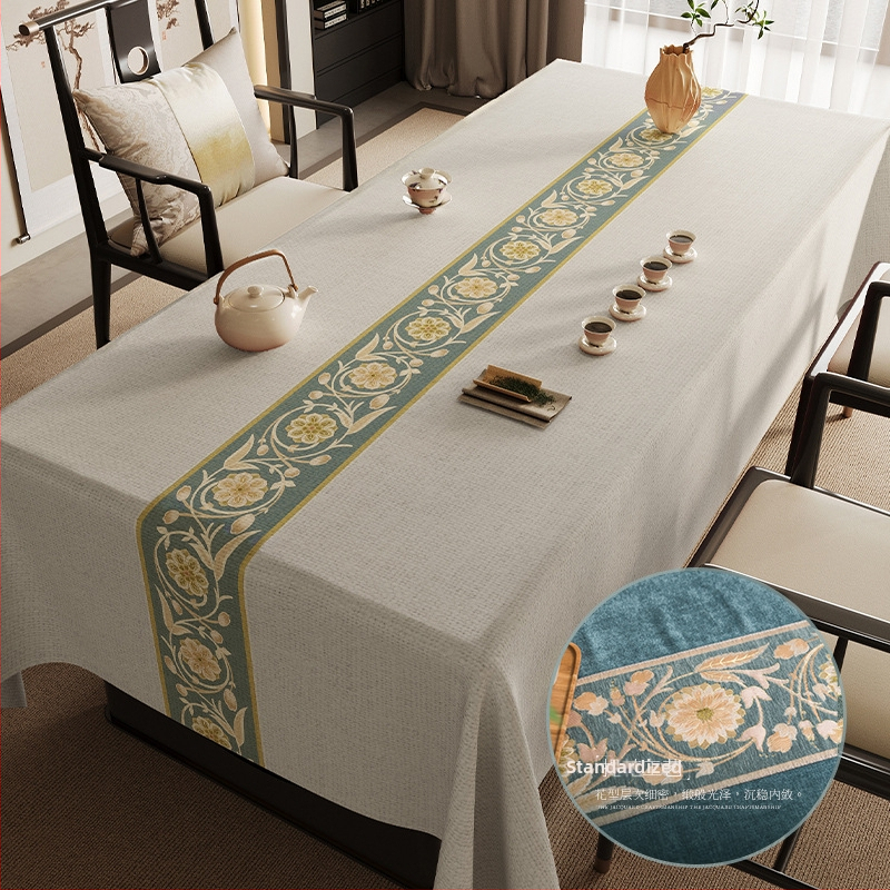 Veekindel puuvillast ja linasest laudlina, tekstuuriga kangast teelaud, zen-laudlina, hiina stiilis laud, kohvilaud, õlikindel, lausvärvi, vintage