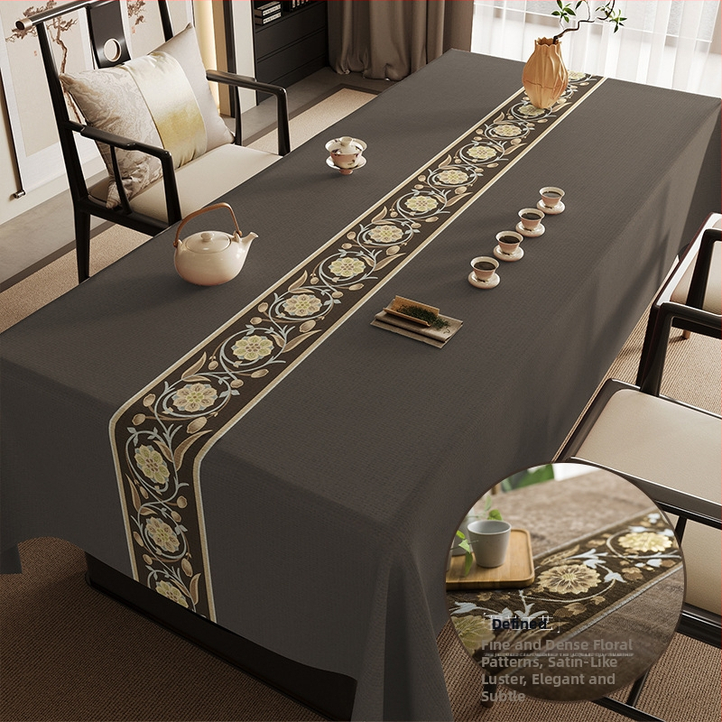 Veekindel puuvillast ja linasest laudlina, tekstuuriga kangast teelaud, zen-laudlina, hiina stiilis laud, kohvilaud, õlikindel, lausvärvi, vintage