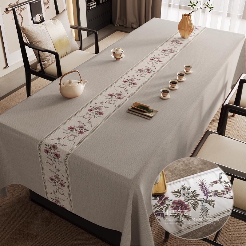 Veekindel puuvillast ja linasest laudlina, tekstuuriga kangast teelaud, zen-laudlina, hiina stiilis laud, kohvilaud, õlikindel, lausvärvi, vintage