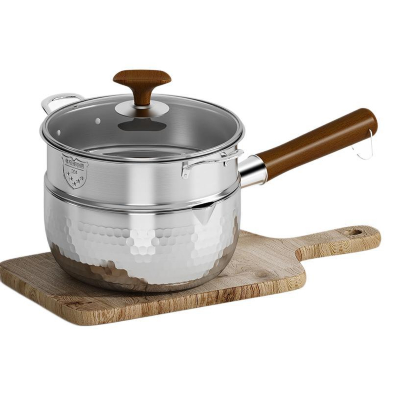 Τριστρωματικό ατσάλι 304 από ανοξείδωτο ατσάλι χωρίς επίστρωση μεσαιωνικό χιονοδοχείο με πυκνή κατσαρόλα γάλακτος, οικιακή κατσαρόλα συμπληρώματος βρεφικής τροφής, κατσαρόλα σούπας