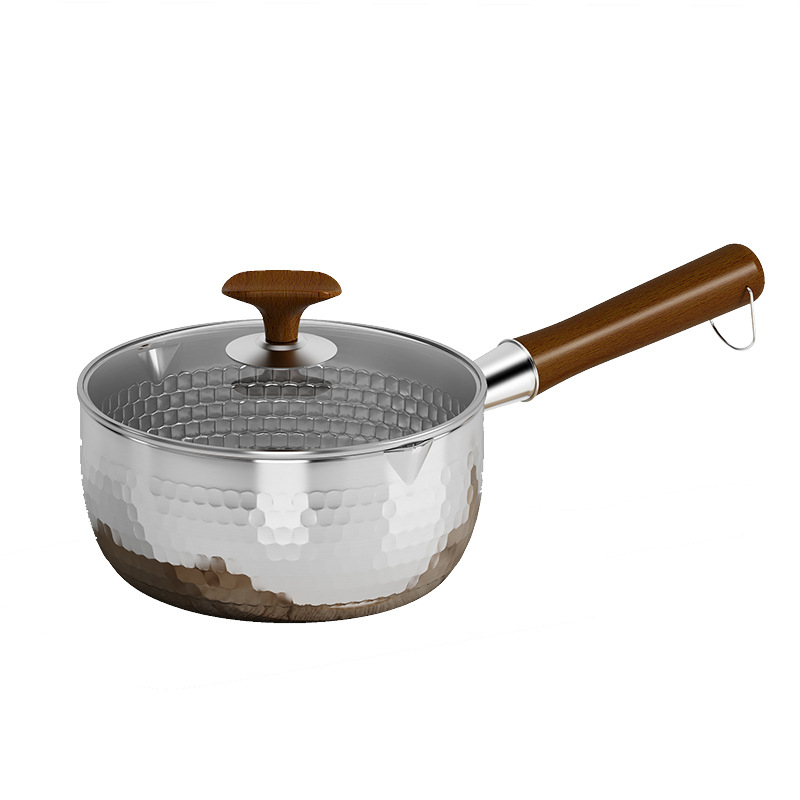 Τριστρωματικό ατσάλι 304 από ανοξείδωτο ατσάλι χωρίς επίστρωση μεσαιωνικό χιονοδοχείο με πυκνή κατσαρόλα γάλακτος, οικιακή κατσαρόλα συμπληρώματος βρεφικής τροφής, κατσαρόλα σούπας