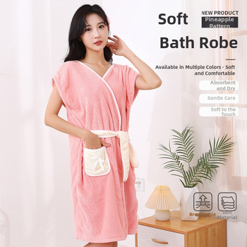 Laisvalaikio nešiojamas diržinis vonios rankšluostis, naujas chalatas, vandenį sugeriantis ir greitai džiūstantis moteriškas suaugusiųjų namų studentų maudymosi mados vonios sijonas