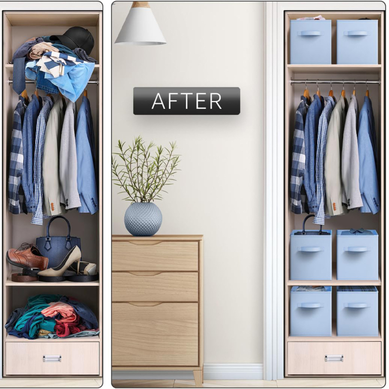 Amazon ακάλυπτο τετράγωνο κουτί αποθήκευσης υφασμάτινο κουτί αποθήκευσης πτυσσόμενο κουτί αποθήκευσης ρούχων ντουλάπα κουτί φινιρίσματος χονδρικής