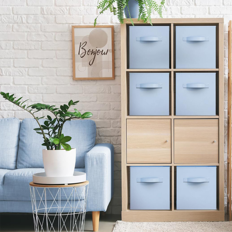 Amazon ακάλυπτο τετράγωνο κουτί αποθήκευσης υφασμάτινο κουτί αποθήκευσης πτυσσόμενο κουτί αποθήκευσης ρούχων ντουλάπα κουτί φινιρίσματος χονδρικής