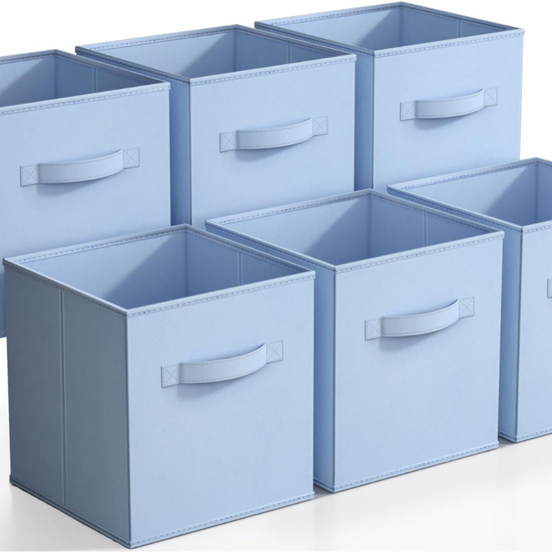 Amazon ακάλυπτο τετράγωνο κουτί αποθήκευσης υφασμάτινο κουτί αποθήκευσης πτυσσόμενο κουτί αποθήκευσης ρούχων ντουλάπα κουτί φινιρίσματος χονδρικής