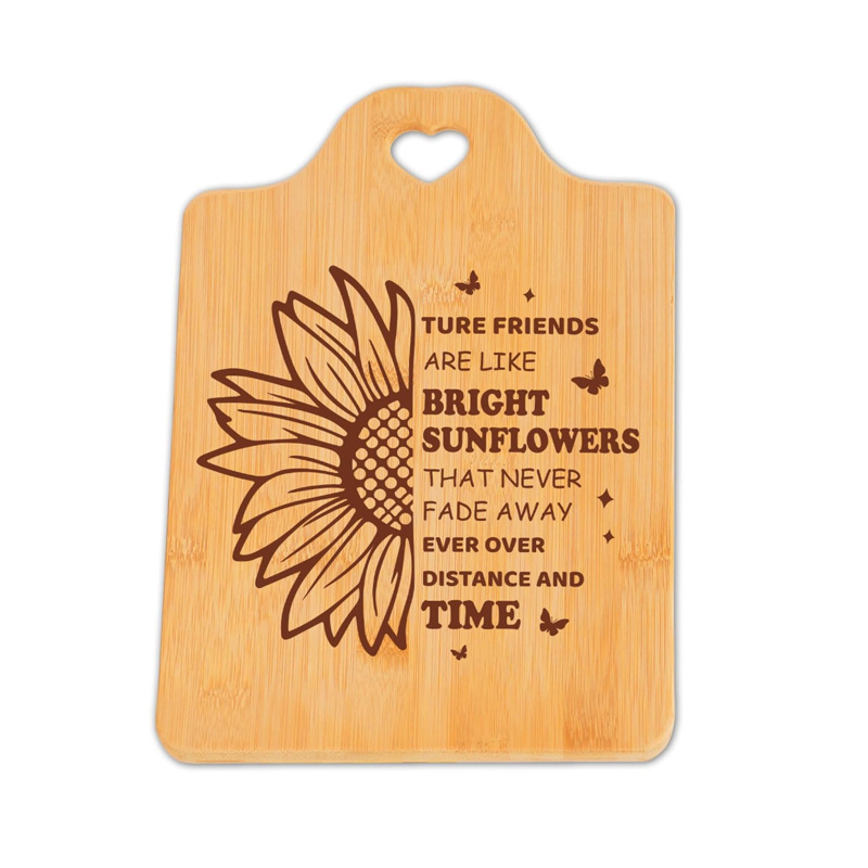 Šventinės dovanos, bambuko pjaustymo lentelė, lazeriu drožinėta pjaustymo lentelė, namų apyvokos vaisių pjaustymo lentelė, dvipusė, galima įsigyti lauko vaisių vakarienės lėkštę