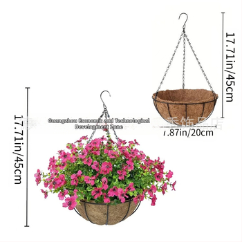 Flori artificiale transfrontaliere Crăciun cadru de fier palmier de cocos coș agățat violet fals decor exterior ușă de intrare coș agățat orhidee en-gros