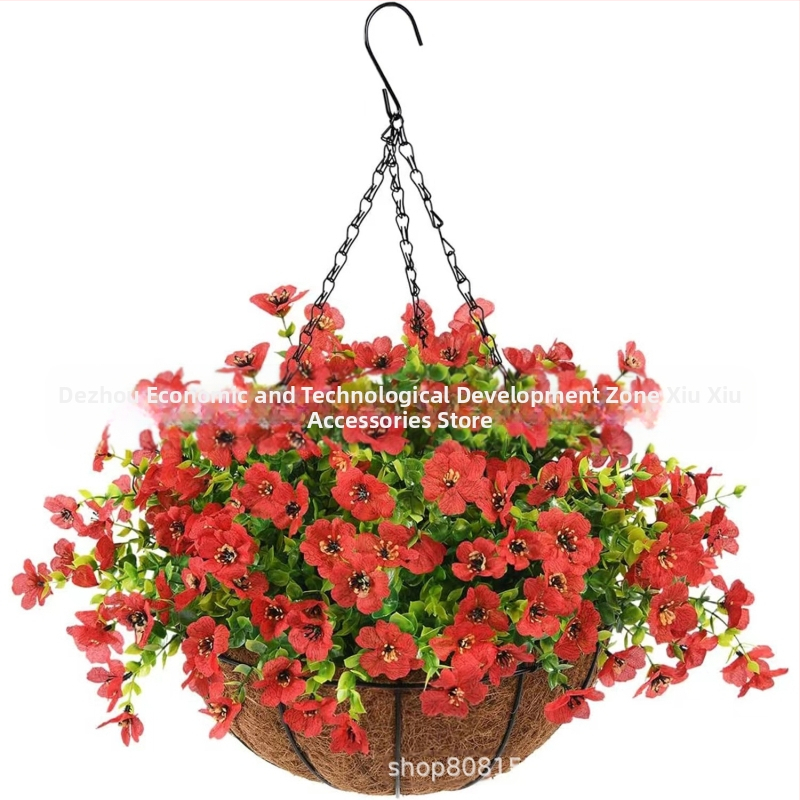 Flori artificiale transfrontaliere Crăciun cadru de fier palmier de cocos coș agățat violet fals decor exterior ușă de intrare coș agățat orhidee en-gros