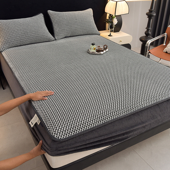 2025. aasta talvine paksendatud soe A-klassi piimast sametist voodipesu, sobib alasti magamiseks, ülipehme beebi sametist voodikate, libisemiskindel voodikate