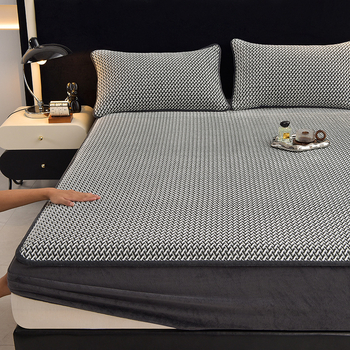 2025. aasta talvine paksendatud soe A-klassi piimast sametist voodipesu, sobib alasti magamiseks, ülipehme beebi sametist voodikate, libisemiskindel voodikate