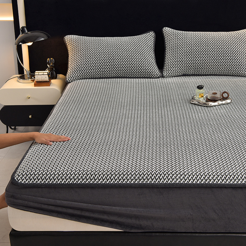 2025. aasta talvine paksendatud soe A-klassi piimast sametist voodipesu, sobib alasti magamiseks, ülipehme beebi sametist voodikate, libisemiskindel voodikate