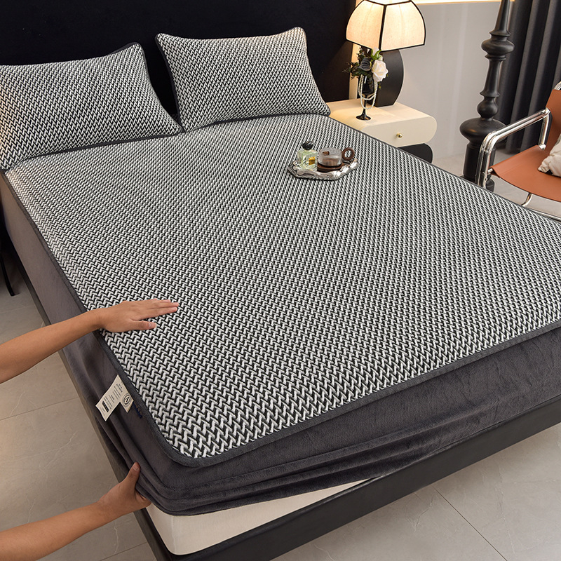 2025. aasta talvine paksendatud soe A-klassi piimast sametist voodipesu, sobib alasti magamiseks, ülipehme beebi sametist voodikate, libisemiskindel voodikate