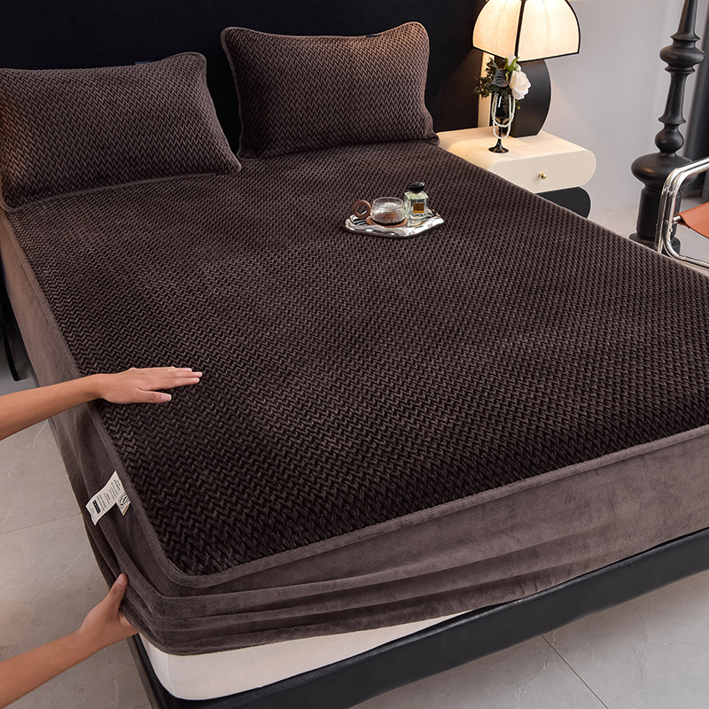 2025. aasta talvine paksendatud soe A-klassi piimast sametist voodipesu, sobib alasti magamiseks, ülipehme beebi sametist voodikate, libisemiskindel voodikate