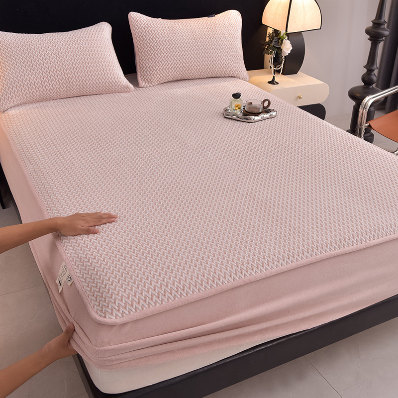 2025. aasta talvine paksendatud soe A-klassi piimast sametist voodipesu, sobib alasti magamiseks, ülipehme beebi sametist voodikate, libisemiskindel voodikate