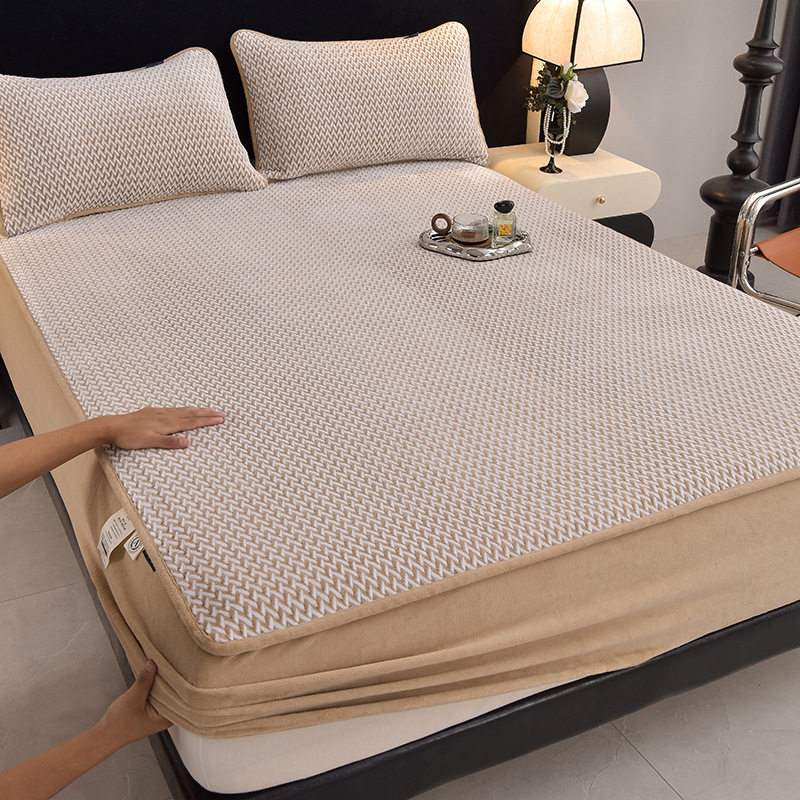 2025. aasta talvine paksendatud soe A-klassi piimast sametist voodipesu, sobib alasti magamiseks, ülipehme beebi sametist voodikate, libisemiskindel voodikate