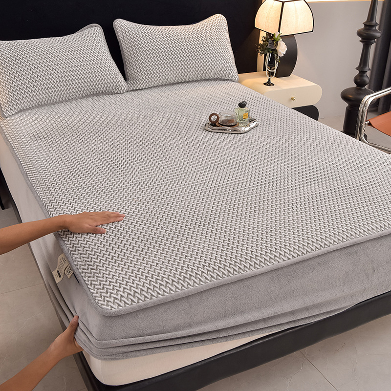 2025. aasta talvine paksendatud soe A-klassi piimast sametist voodipesu, sobib alasti magamiseks, ülipehme beebi sametist voodikate, libisemiskindel voodikate