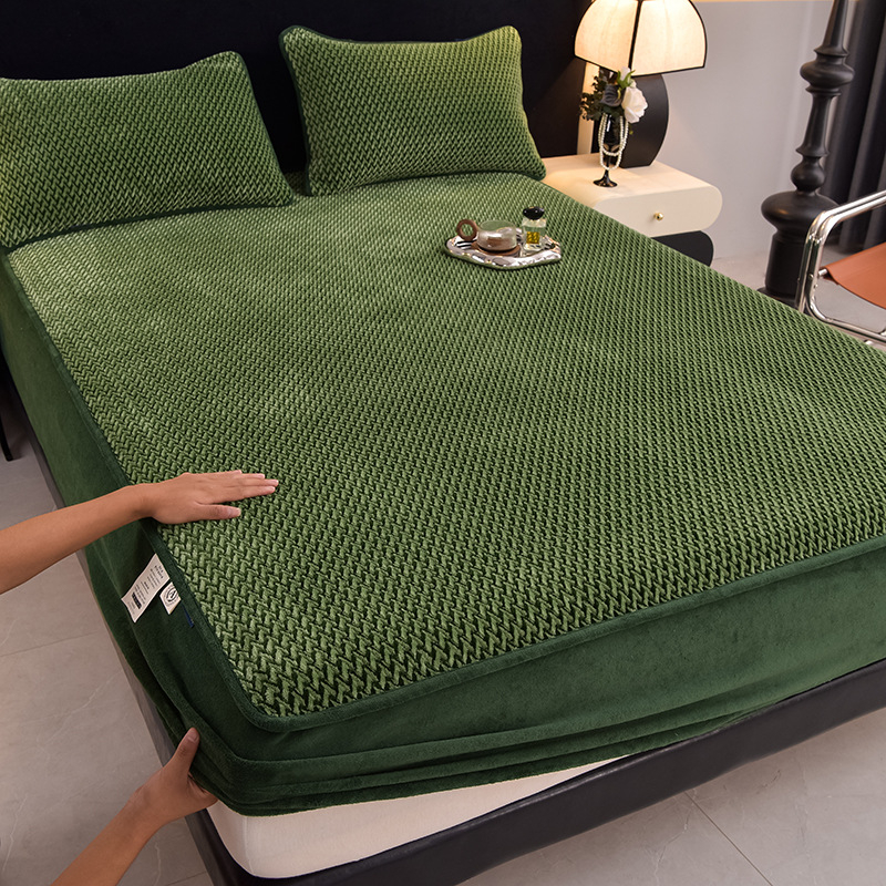 2025. aasta talvine paksendatud soe A-klassi piimast sametist voodipesu, sobib alasti magamiseks, ülipehme beebi sametist voodikate, libisemiskindel voodikate