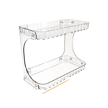 Határokon átnyúló átlátszó kétrétegű kivehető kozmetikai tároló állvány fürdőszobai tároló állvány konyhai fűszertároló állvány tárolódoboz