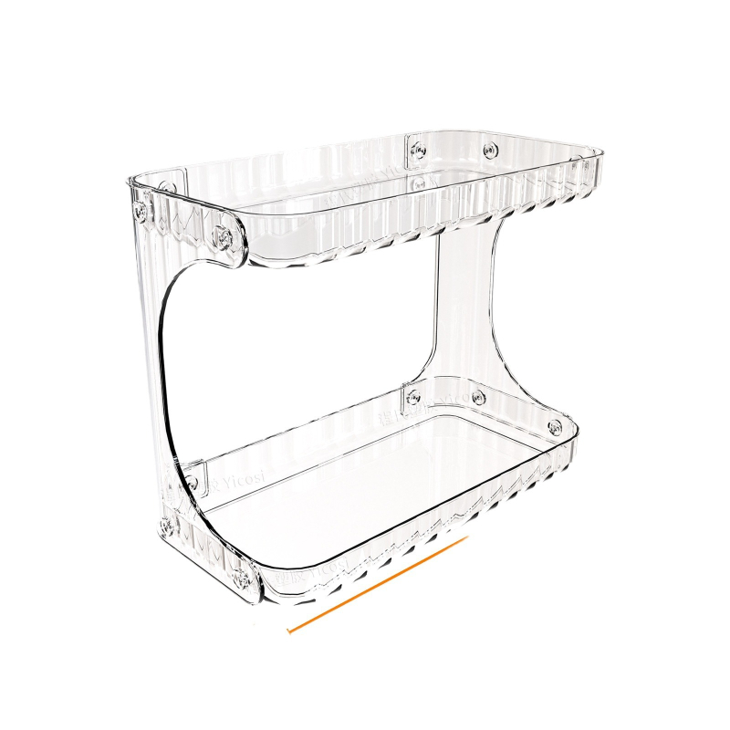 Határokon átnyúló átlátszó kétrétegű kivehető kozmetikai tároló állvány fürdőszobai tároló állvány konyhai fűszertároló állvány tárolódoboz