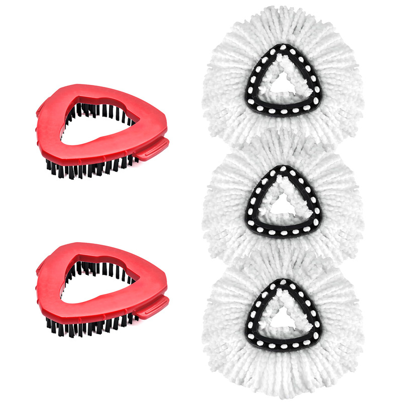 Határokon átnyúló háromszög alakú felmosófej csere padlókefe háztartási padlólap kefe felmosó tartozékok tisztítókefe forgó felmosófej